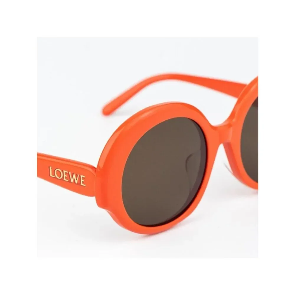 Loewe Women Sunglasses Orange Brown Round LW40135F 42E NEW AUTHENTIC
